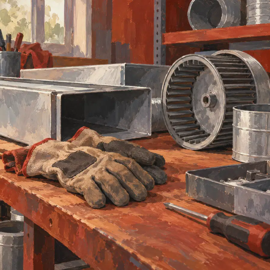 Illustration of hvac businesses equipment and workspace